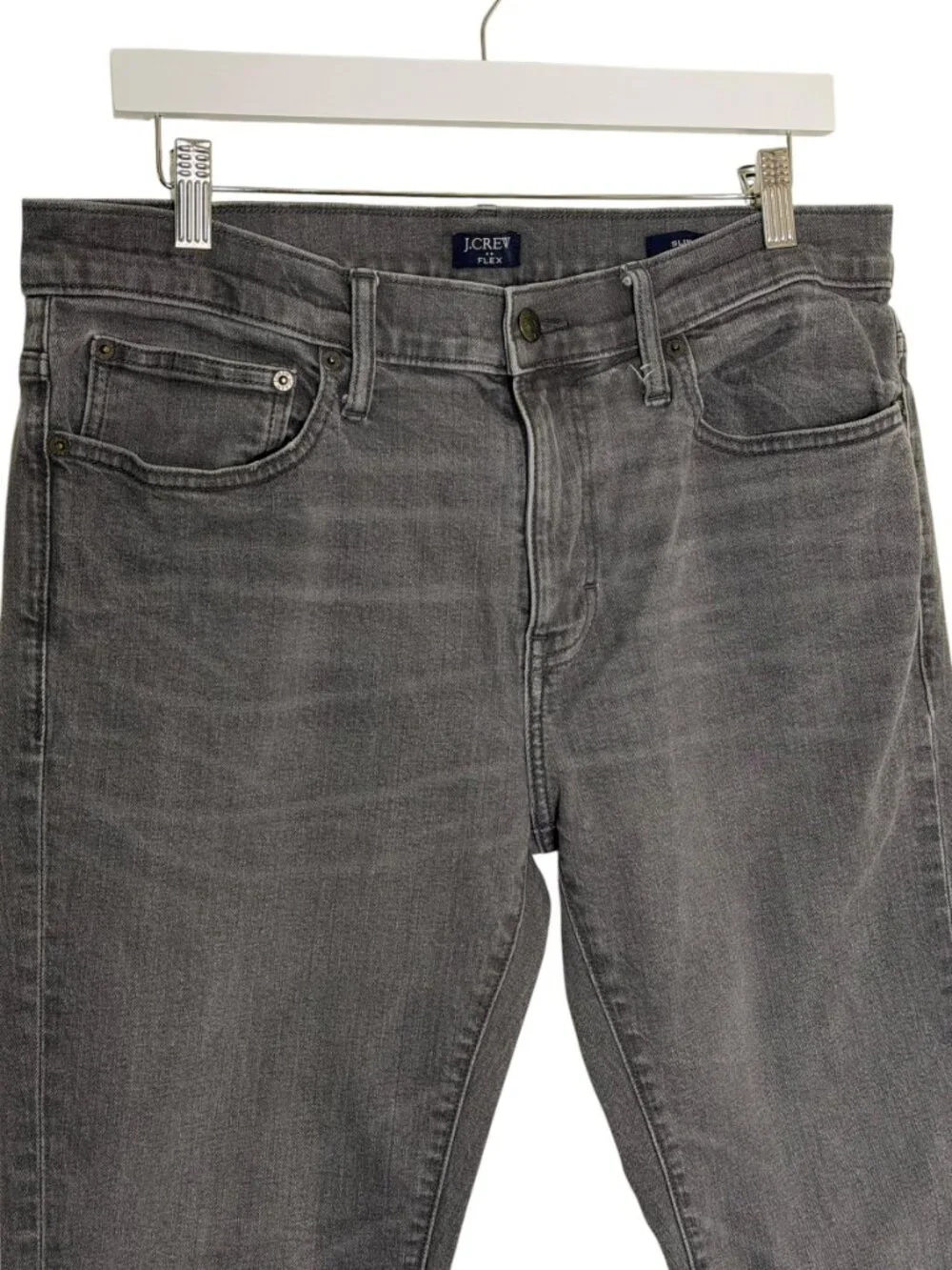 J Crew Factory Flex Slim Jeans Denim Pants Men Gray 34 x 32